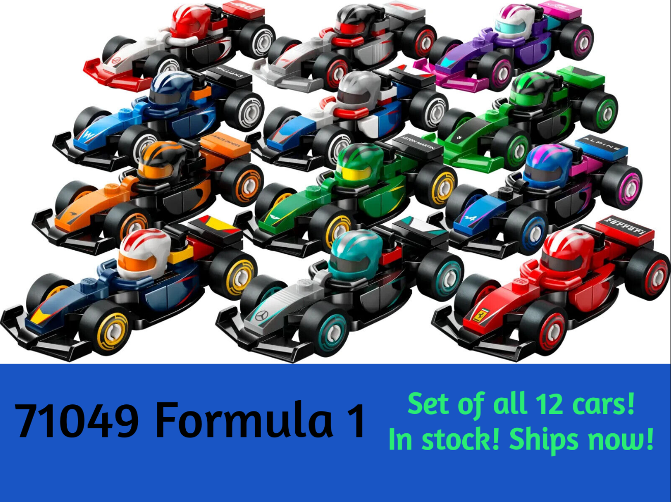 Lego Formula F1 Collectible Race Cars 71049 - Set of 12